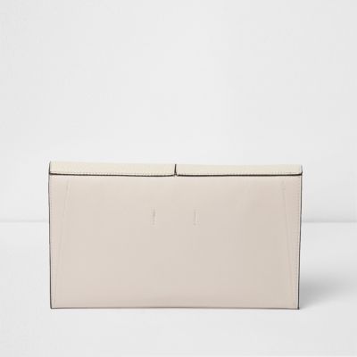 Cream envelope clutch bag
